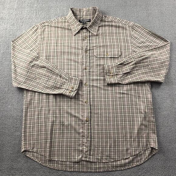 Tilley Endurables Shirt Adult Large Check Button Up Long Sleeve Casual Men's - Picture 1 of 15